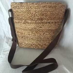 Earthbound Braided Jute Shoulder Bag Adjustable Strap EUC
